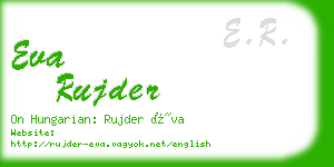 eva rujder business card